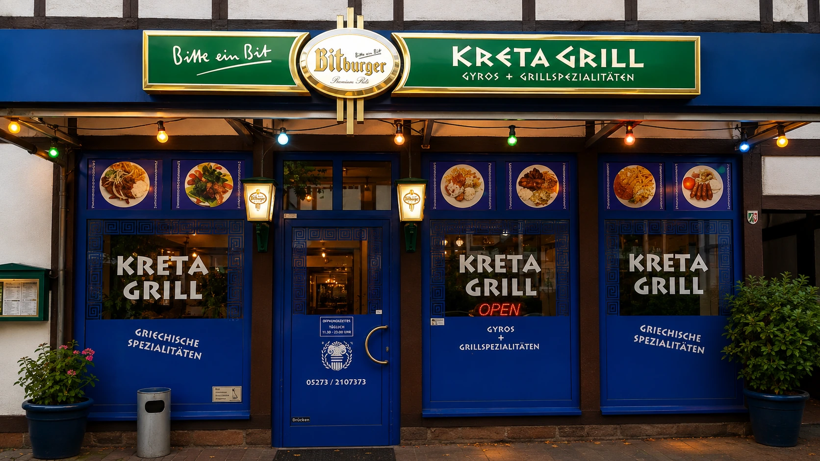 Kreta Grill Beverungen – Außenansicht mit griechischen Spezialitäten
