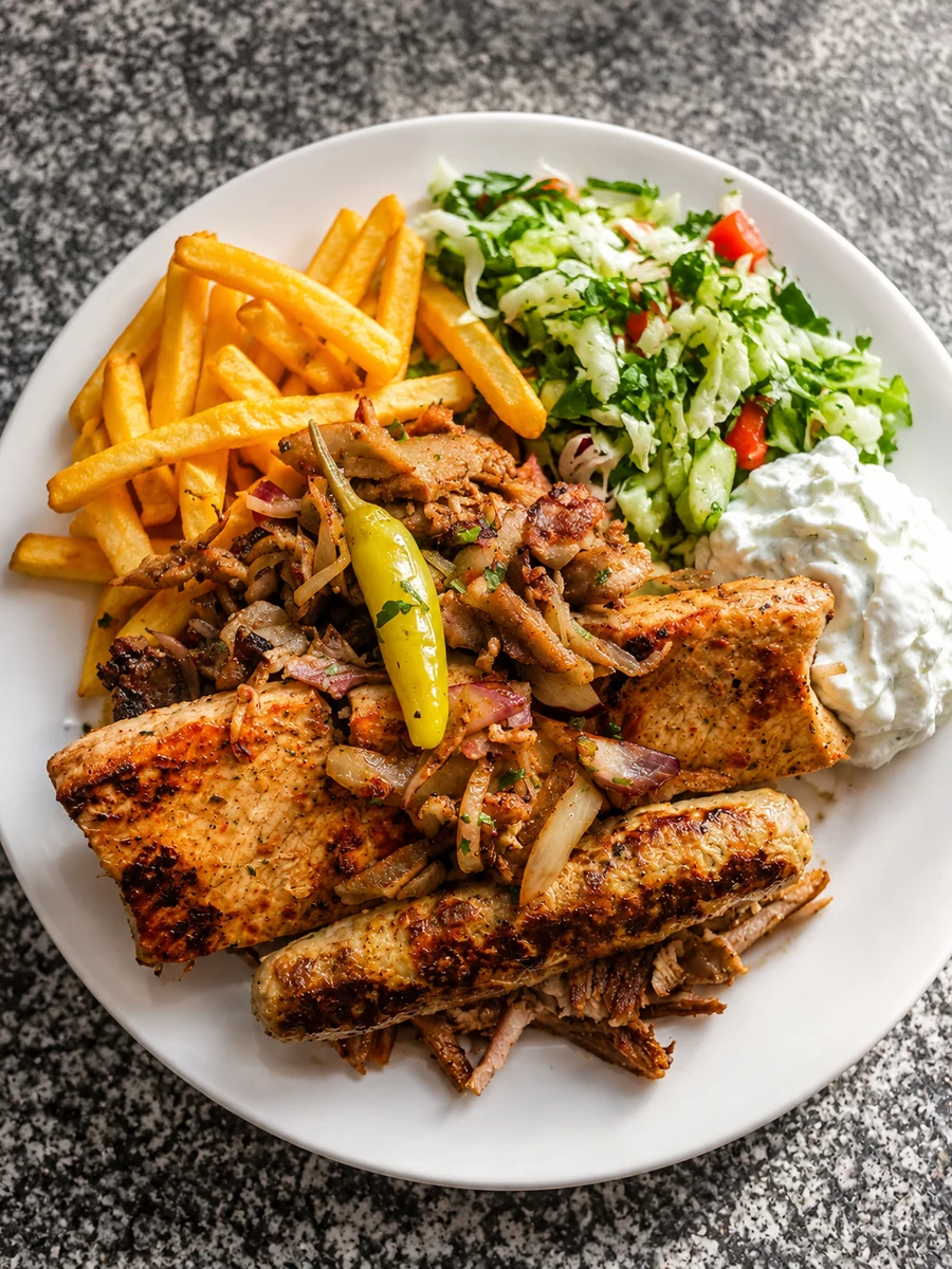 Ouzo Teller – Souflaki, 2 Suzuki, Gyros, Salat, Tzatziki
